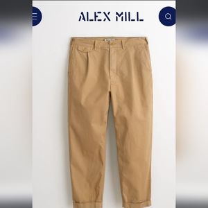 Nwt Alex Mill Standard Pleated Chino 34L vintage khaki